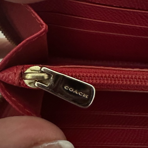 Coach Brown Monogram with Red Trim Wallet - Picture 15 of 16